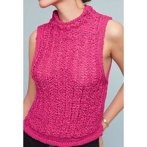 Anthropologie Moth Cabled Knit Shell